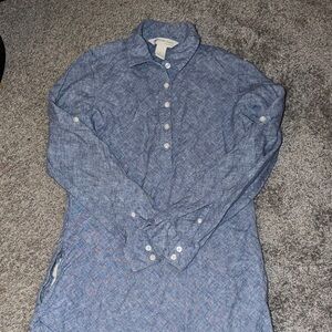 Freedom Trails Chambray Blue Casual Button-Down Dress